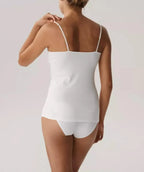 Canotta Donna in Cotone Elasticizzato con Scollo a V e Spalline Regolabili - ESSENTIAL - BLV-197 - Lullaby Lingerie