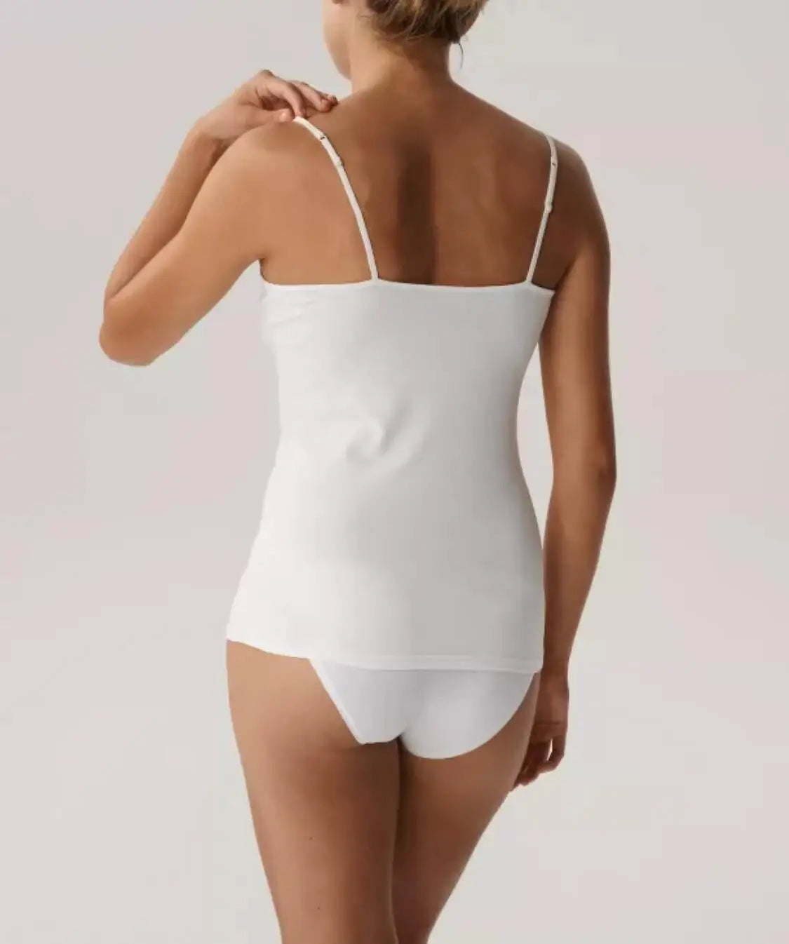 Canotta donna in cotone elasticizzato con scollo a v