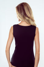 Canotta da donna in cotone con inserto pizzo - dana