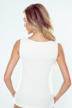 Canotta da donna in cotone con inserto pizzo - dana