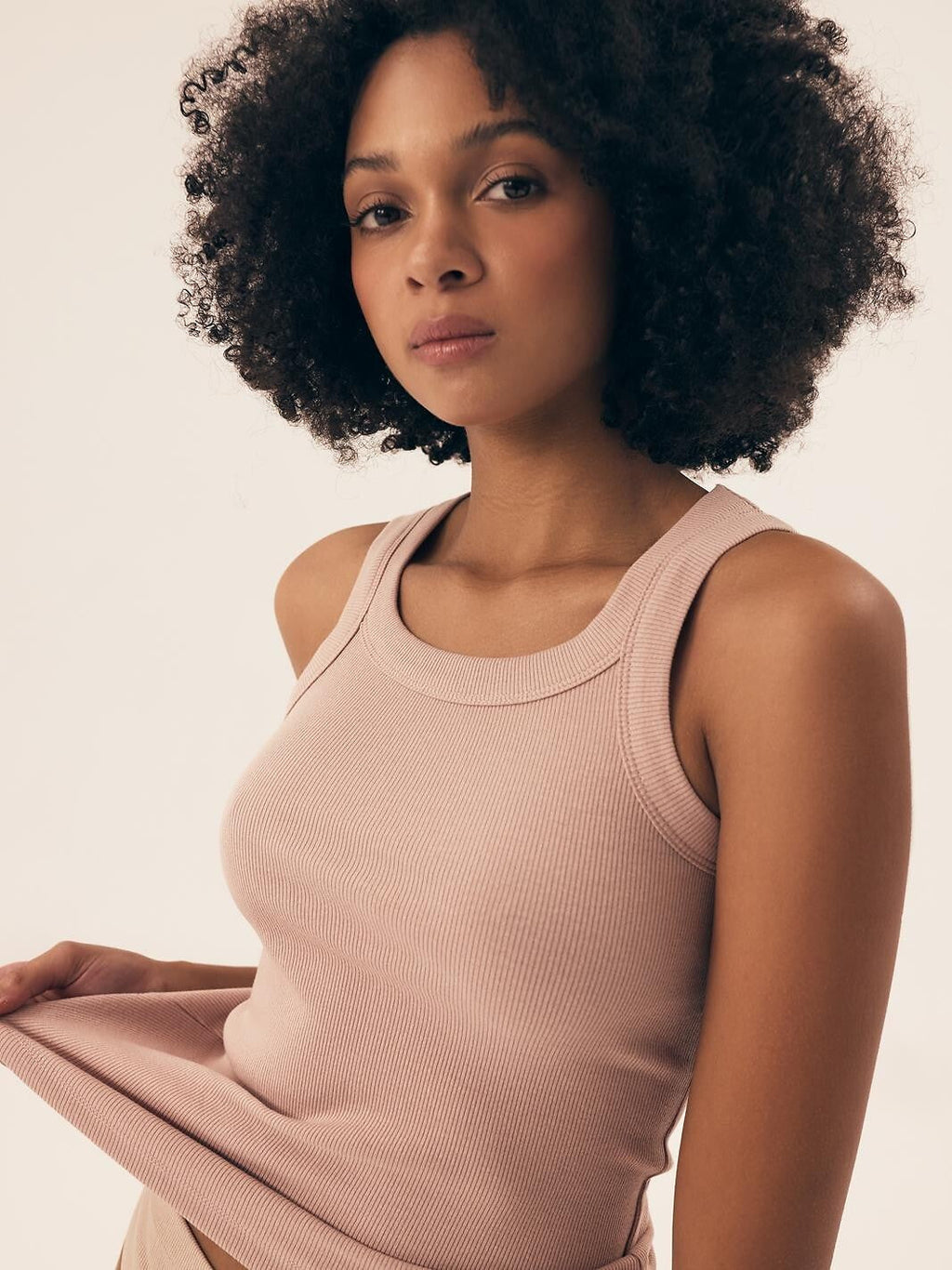 Canotta da donna in microfibra a costine - rib - nastia
