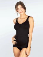 Canotta donna plissé in lana e seta - made italy