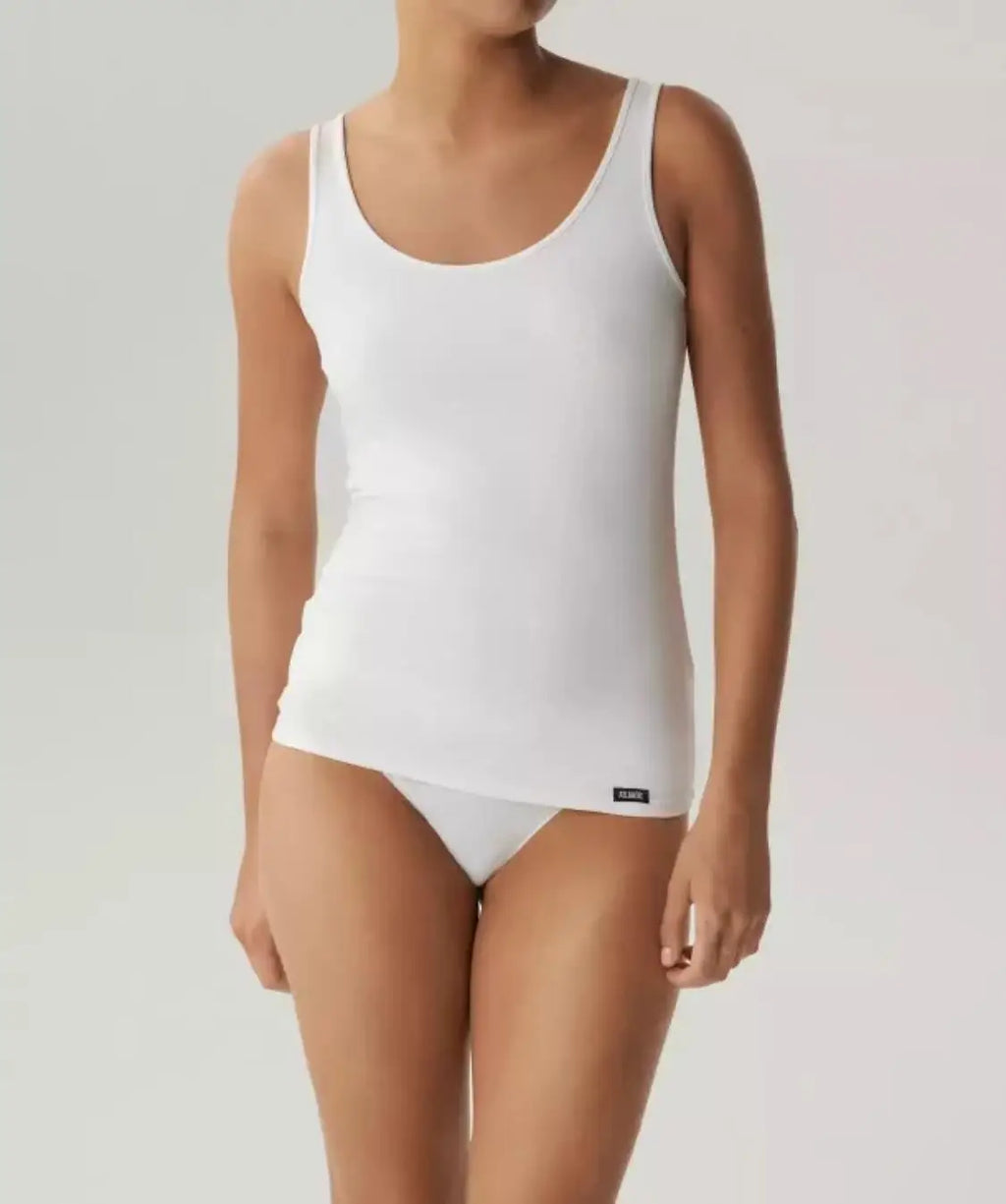 Canotta donna a spalla larga in cotone elasticizzato –