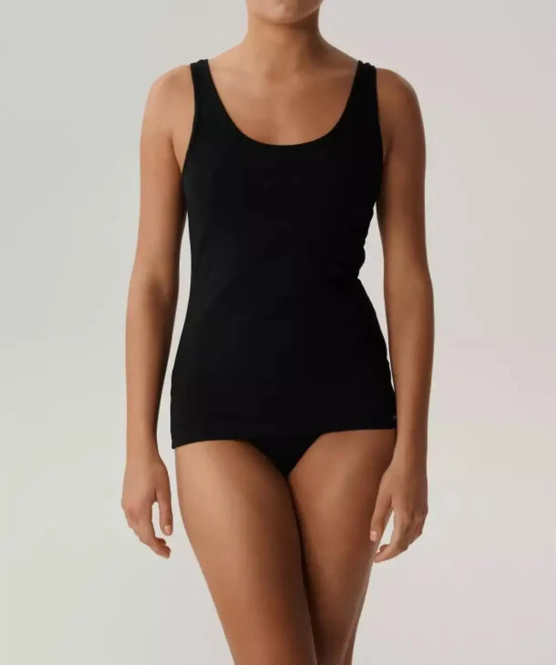 Canotta donna a spalla larga in cotone elasticizzato –