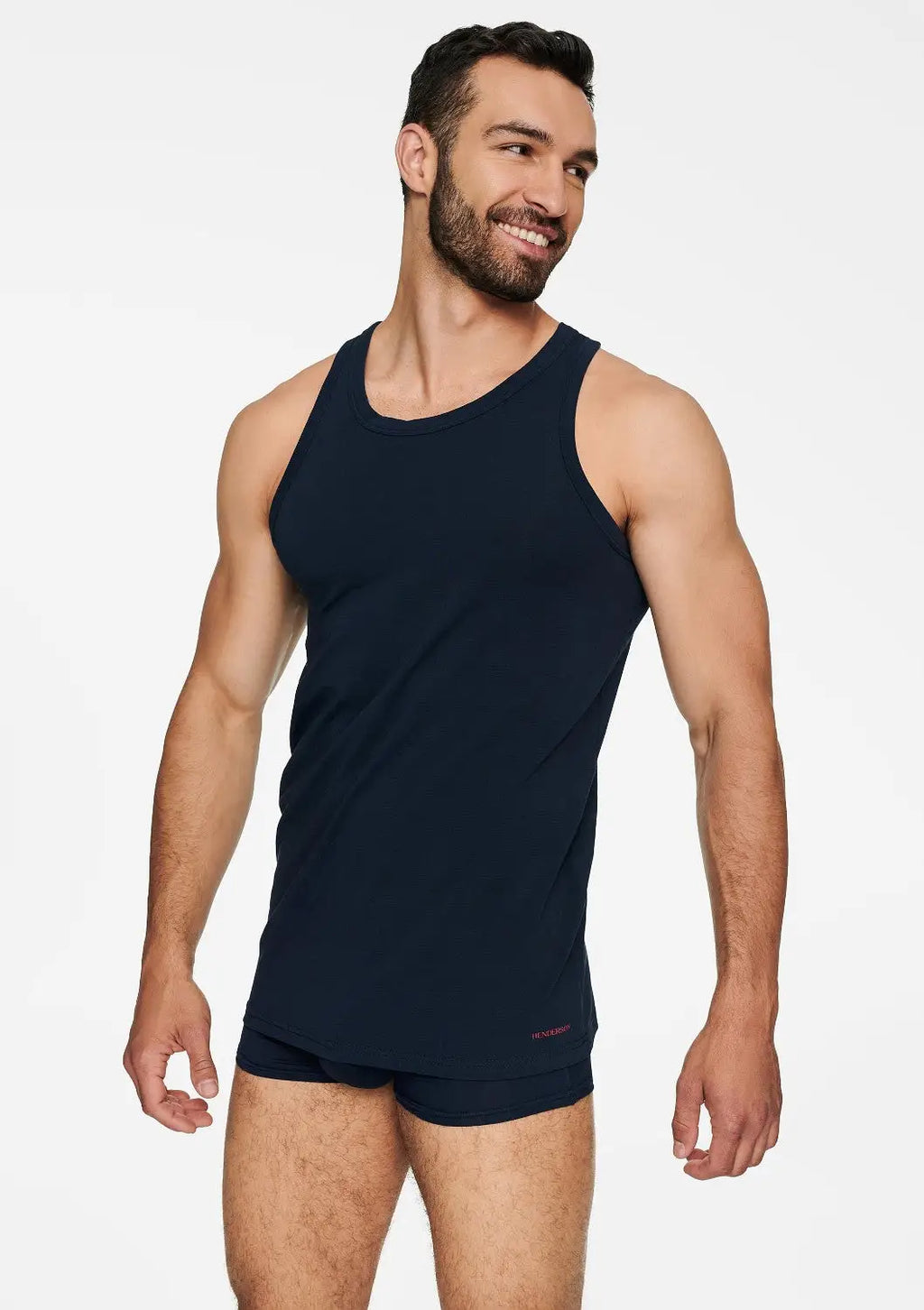 Canotta uomo in cotone elasticizzato - red line