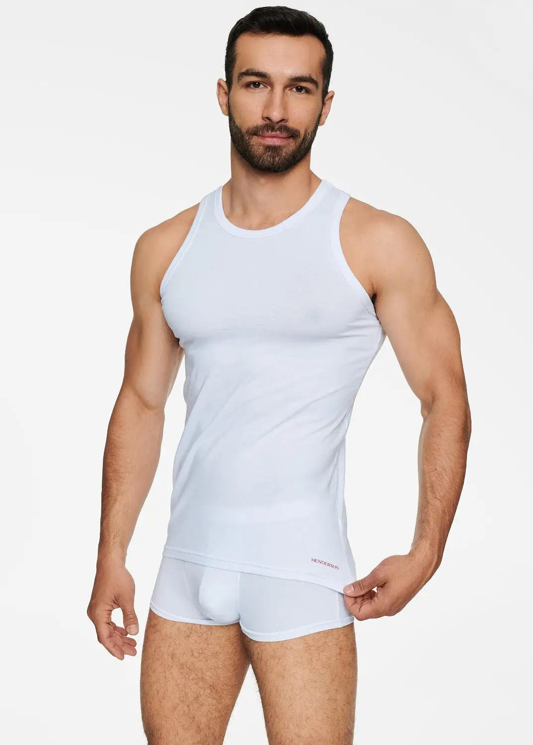 Canotta uomo in cotone elasticizzato - red line