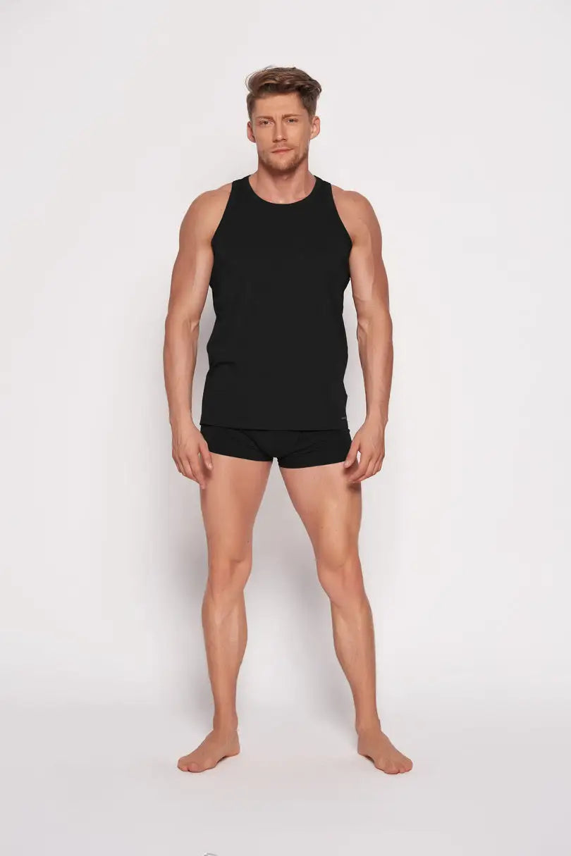 Canotta uomo in cotone elasticizzato - red line