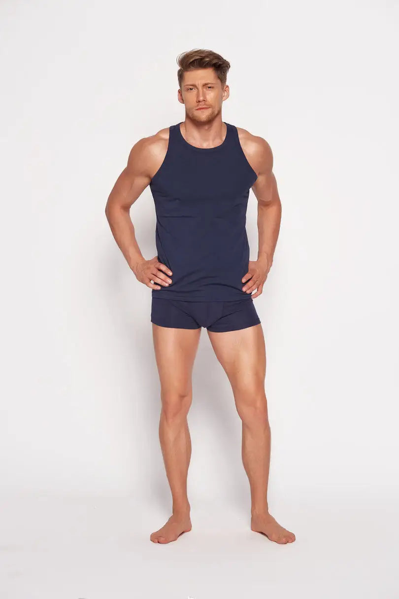 Canotta uomo in cotone elasticizzato - red line