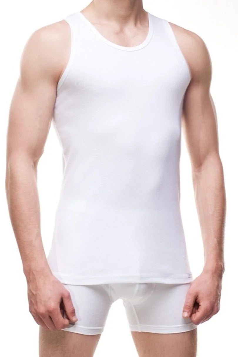 Canotta uomo ribbed – 100% cotone a costine comfort fit