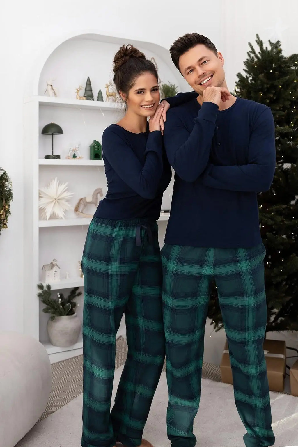 Cassandra | pigiama lungo da donna in cotone con pantaloni