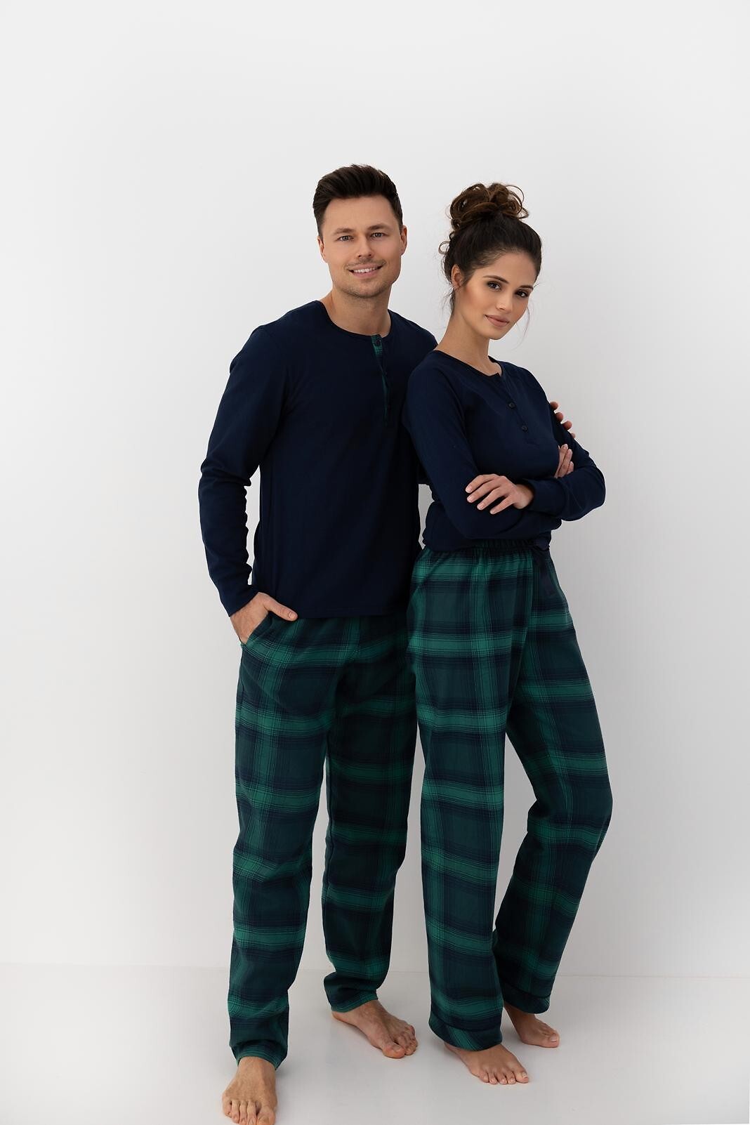 Cassandra | pigiama lungo da donna in cotone con pantaloni