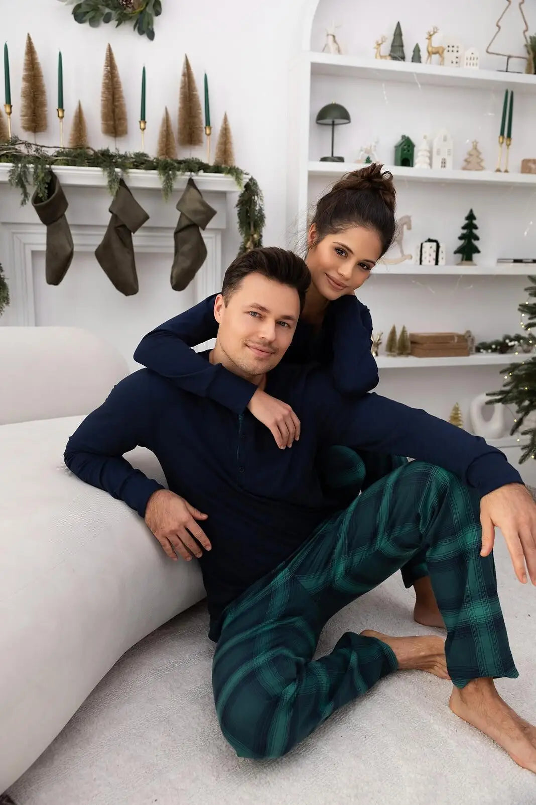 Cassandra | pigiama lungo da donna in cotone con pantaloni