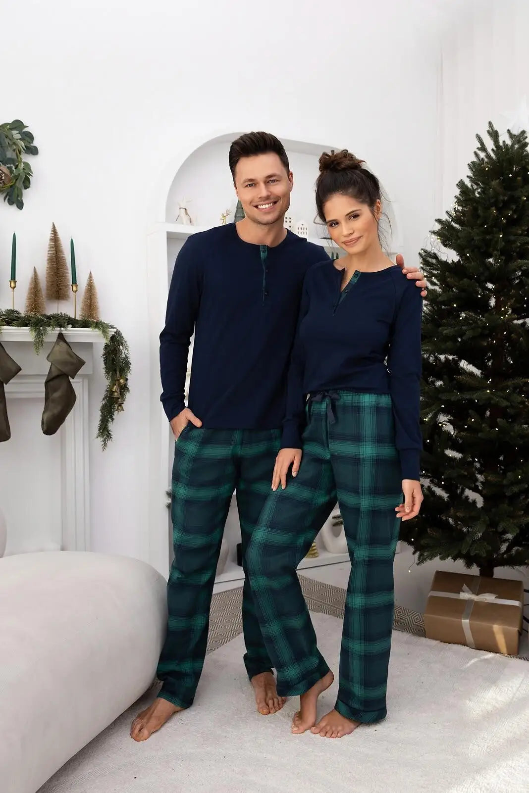 Cassandra | pigiama lungo da donna in cotone con pantaloni