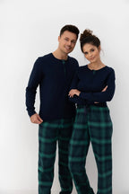 Cassandra | pigiama lungo da donna in cotone con pantaloni