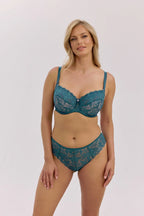 Cassandra | reggiseno soft – pizzo floreale verde profondo