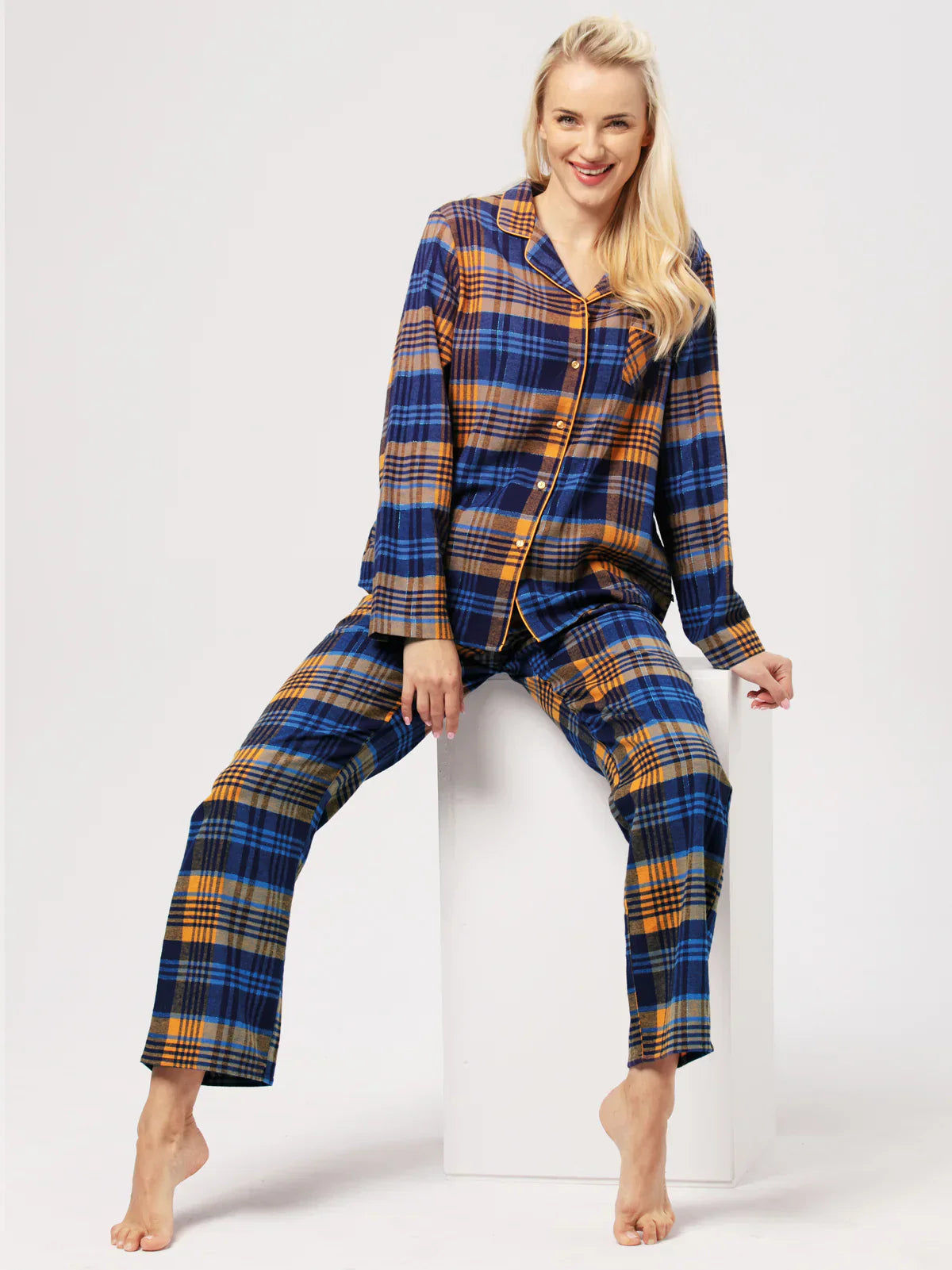 Chalet | pigiama donna in flanella di cotone aperto