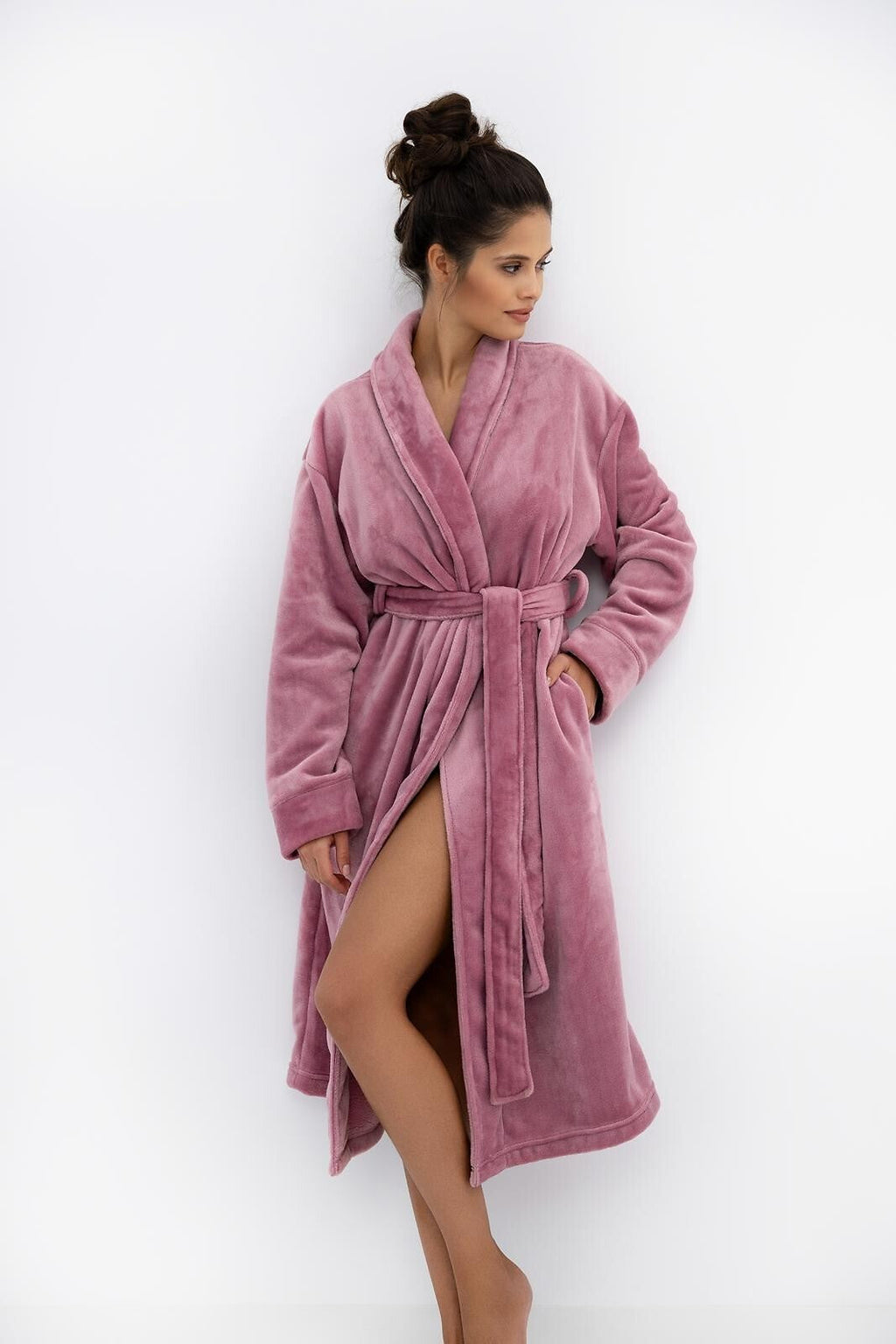 Chana | vestaglia lunga da donna in pile con collo a scialle