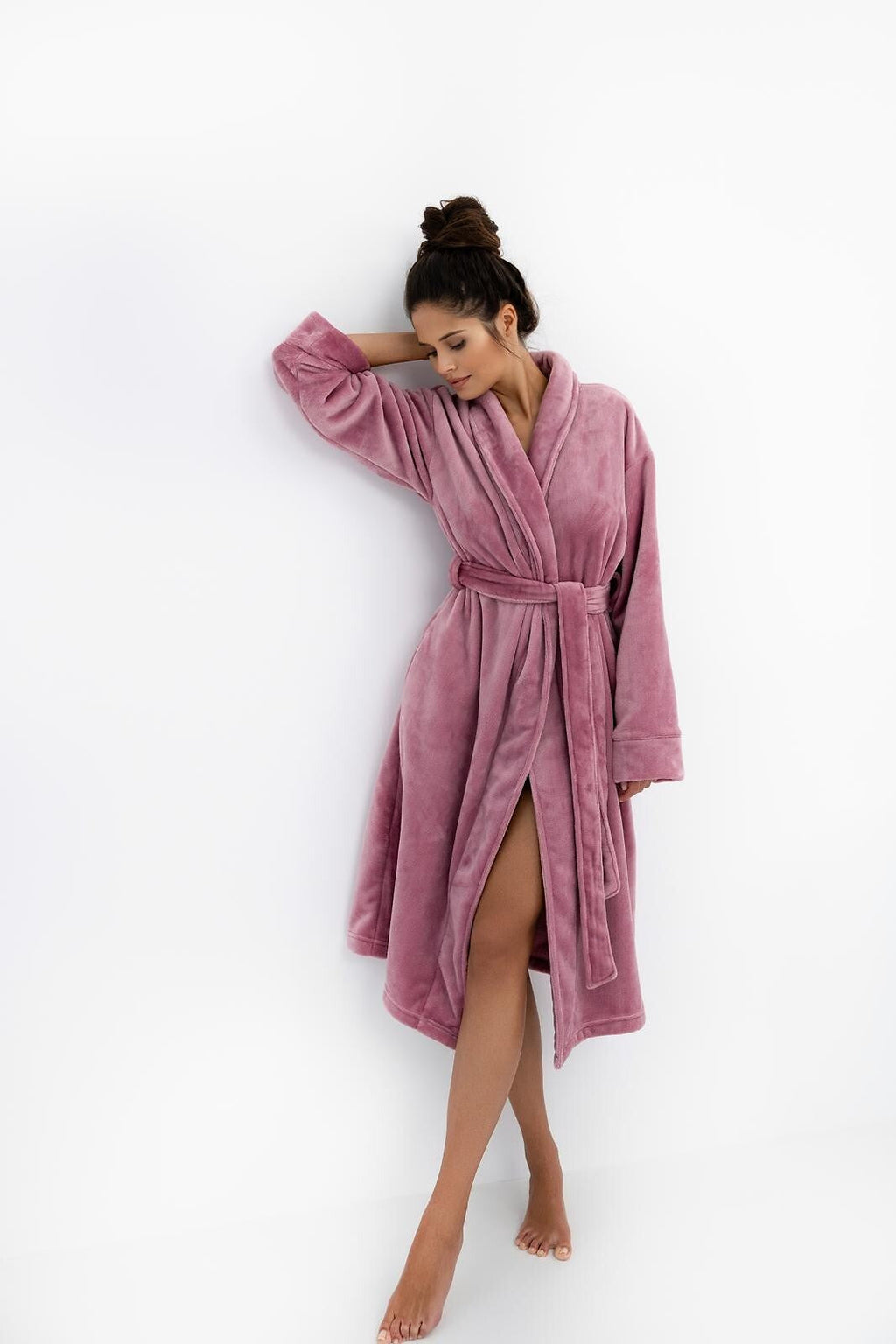 Chana | vestaglia lunga da donna in pile con collo a scialle