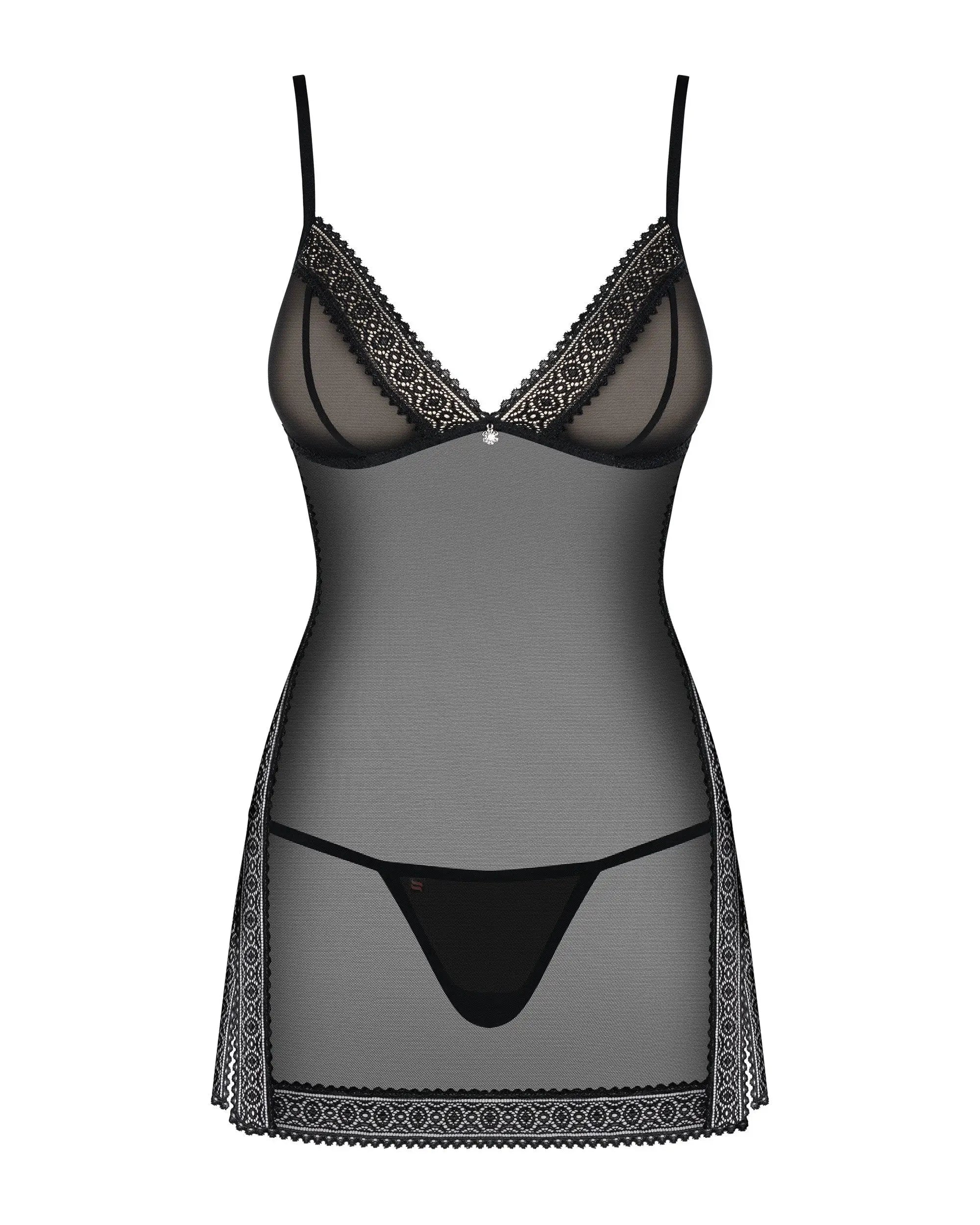Chemise sensuale con pizzo e mesh | ellen - 862-che-1