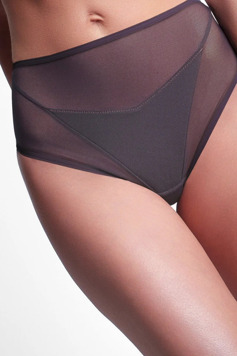 Chocolate gold - slip donna classici in mesh marrone - 2268