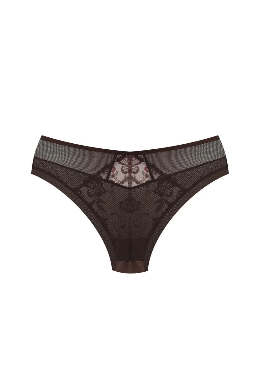 Chocolate - slip brasiliano sensuale in pizzo cioccolato