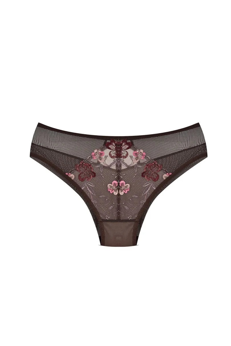 Chocolate - slip brasiliano sensuale in pizzo cioccolato