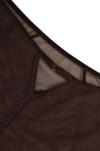 Chocolate - slip da donna dark in tulle e ricamo floreale