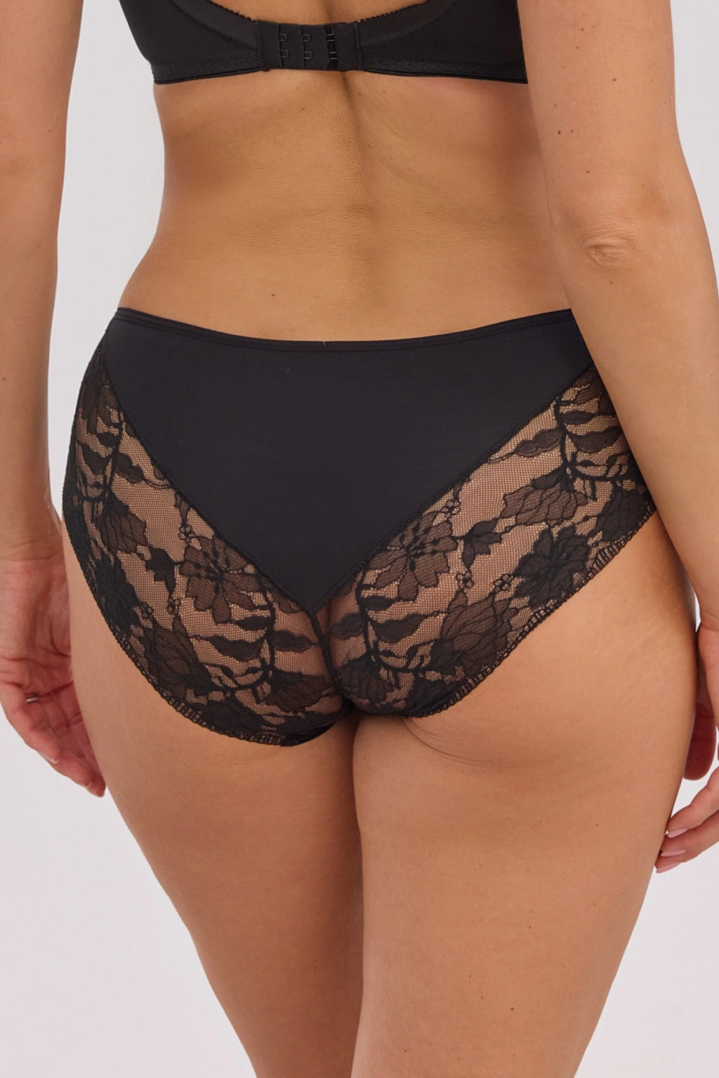 Claire elodie - slip classico in tulle e pizzo - 1358 - nero