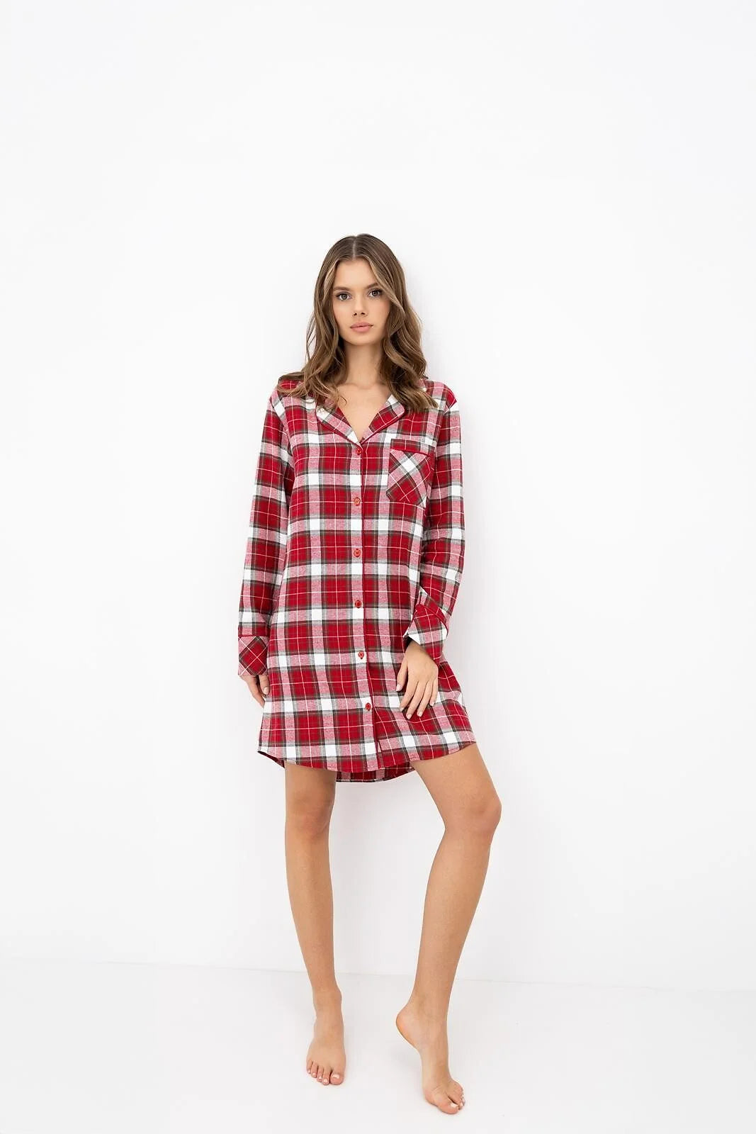 Clariel - camicia da notte donna in flanella di cotone