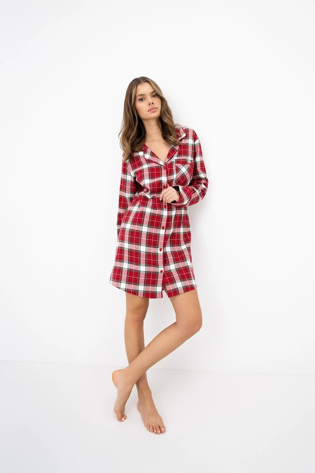 Clariel - camicia da notte donna in flanella di cotone