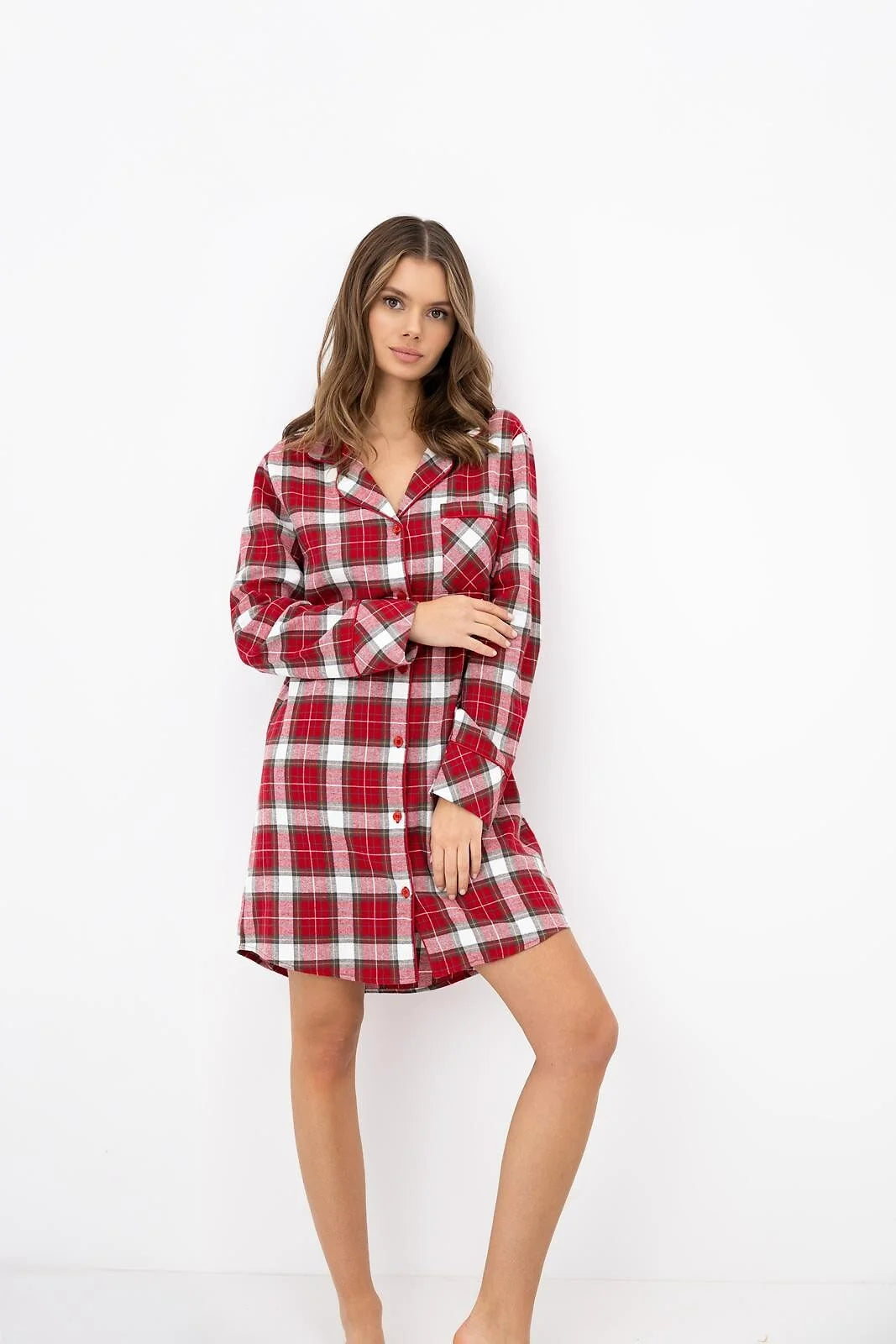 Clariel - camicia da notte donna in flanella di cotone