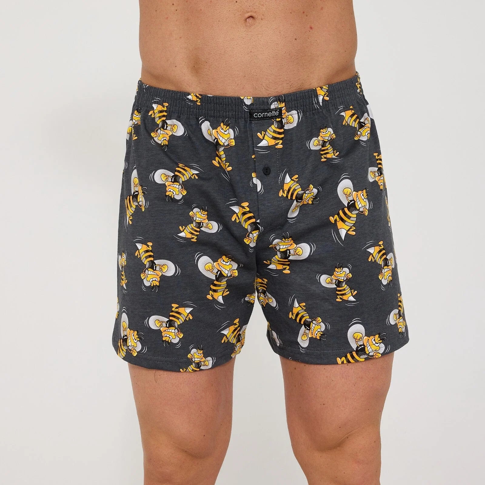(hornet) boxer uomo morbidi in cotone 100% con api colorate