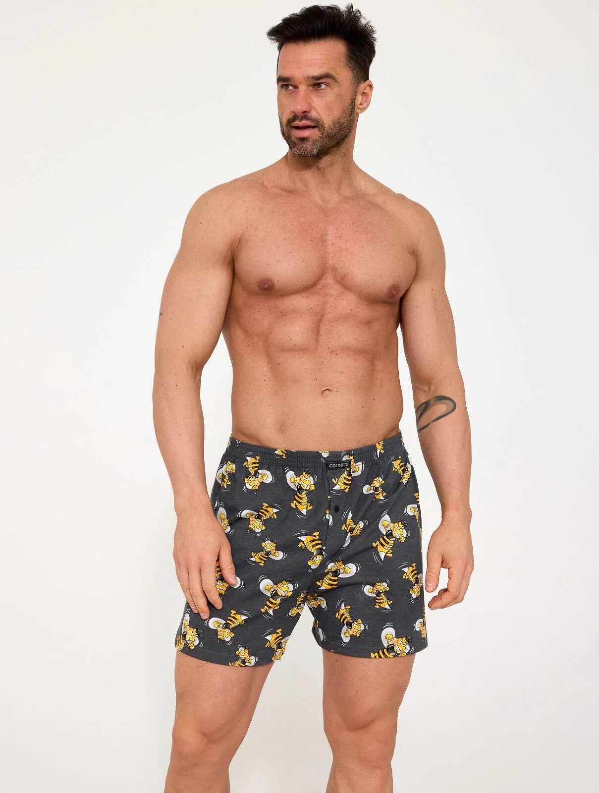 (hornet) boxer uomo morbidi in cotone 100% con api colorate