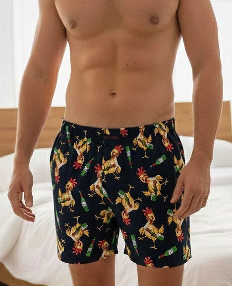Classic | boxer uomo morbidi in cotone 100% con galli