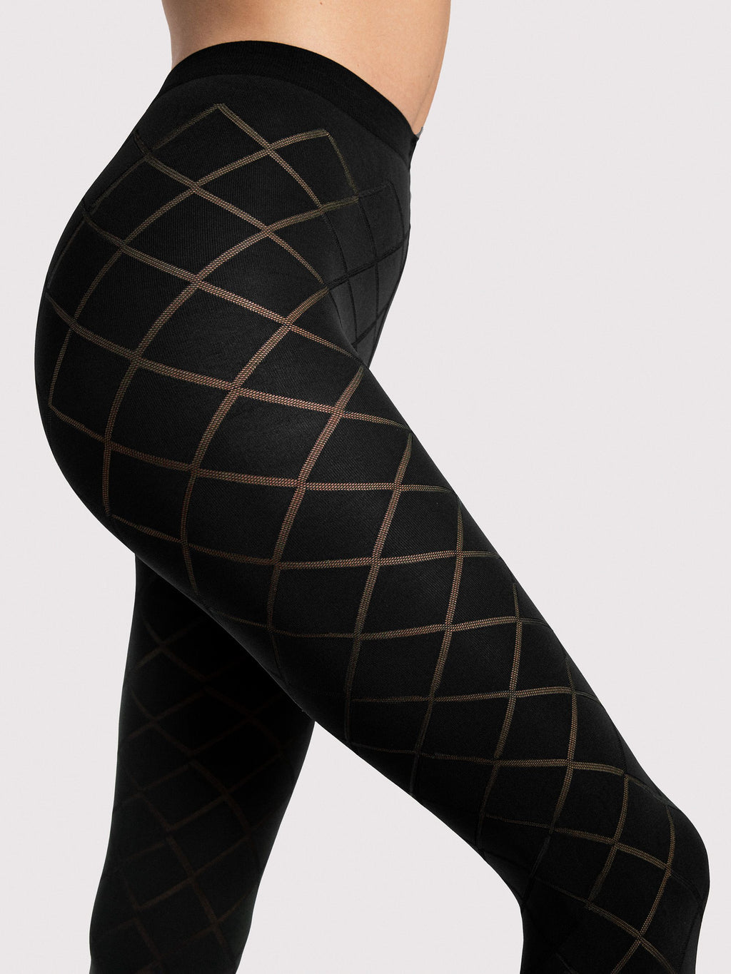 Collant 40 denari a fantasia scozzese effetto snellente