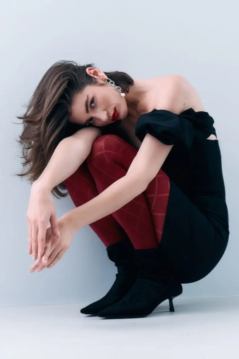 Collant 40 denari a fantasia scozzese effetto snellente