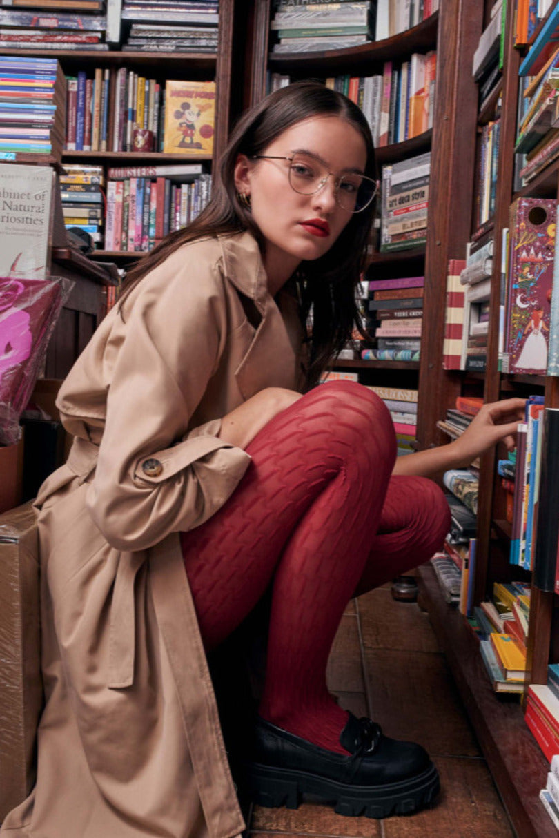 Collant coprenti 60 denari con fantasia geometrica 3d