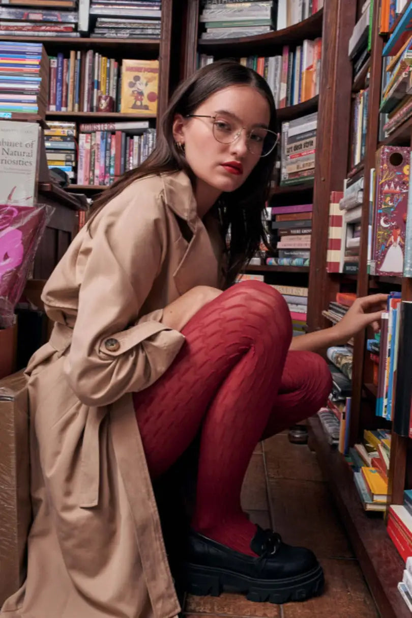 Collant coprenti 60 denari con fantasia geometrica 3d