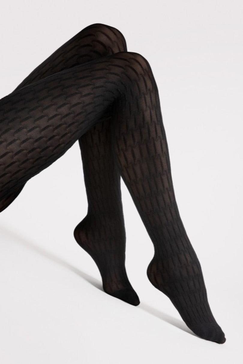 Collant coprenti 60 denari con fantasia geometrica 3d