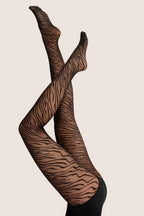 Collant moda 20 den – trasparenza velata con motivo zebra