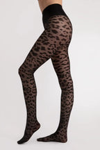 Collant modellanti lucidi con stampa animalier - 30 den