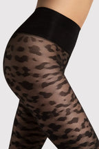 Collant modellanti lucidi con stampa animalier - 30 den