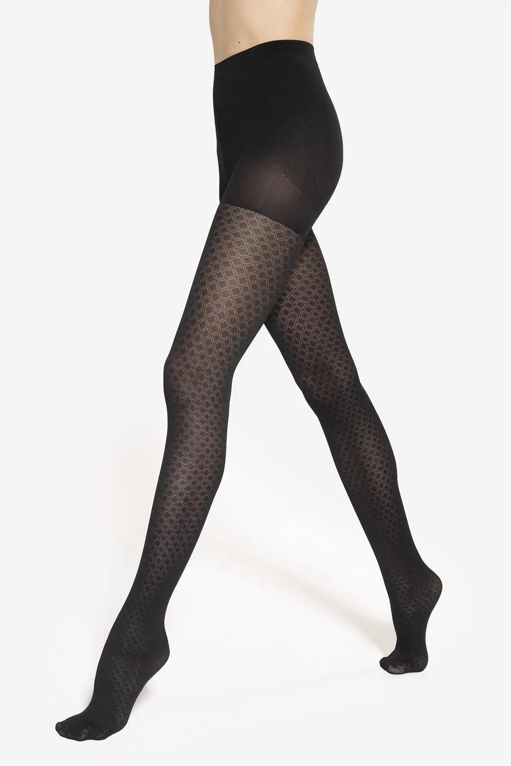 Collant modellanti push-up con fantasia geometrica 30 den