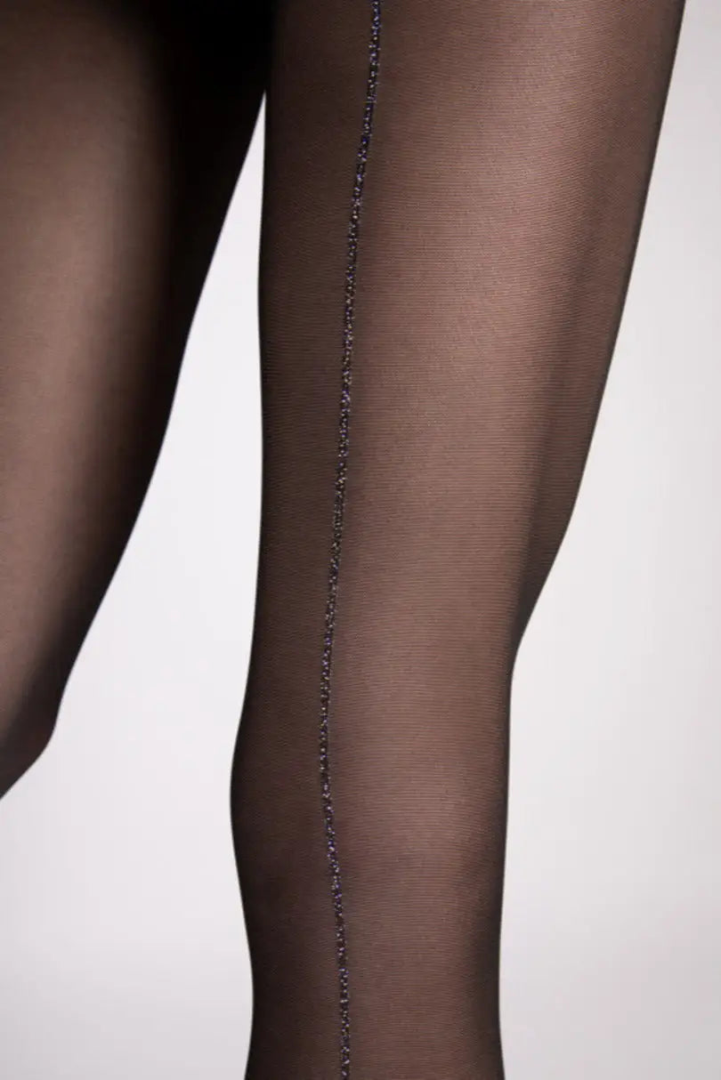 Collant opachi a fantasia con lurex (tutto nudo) righa - 20