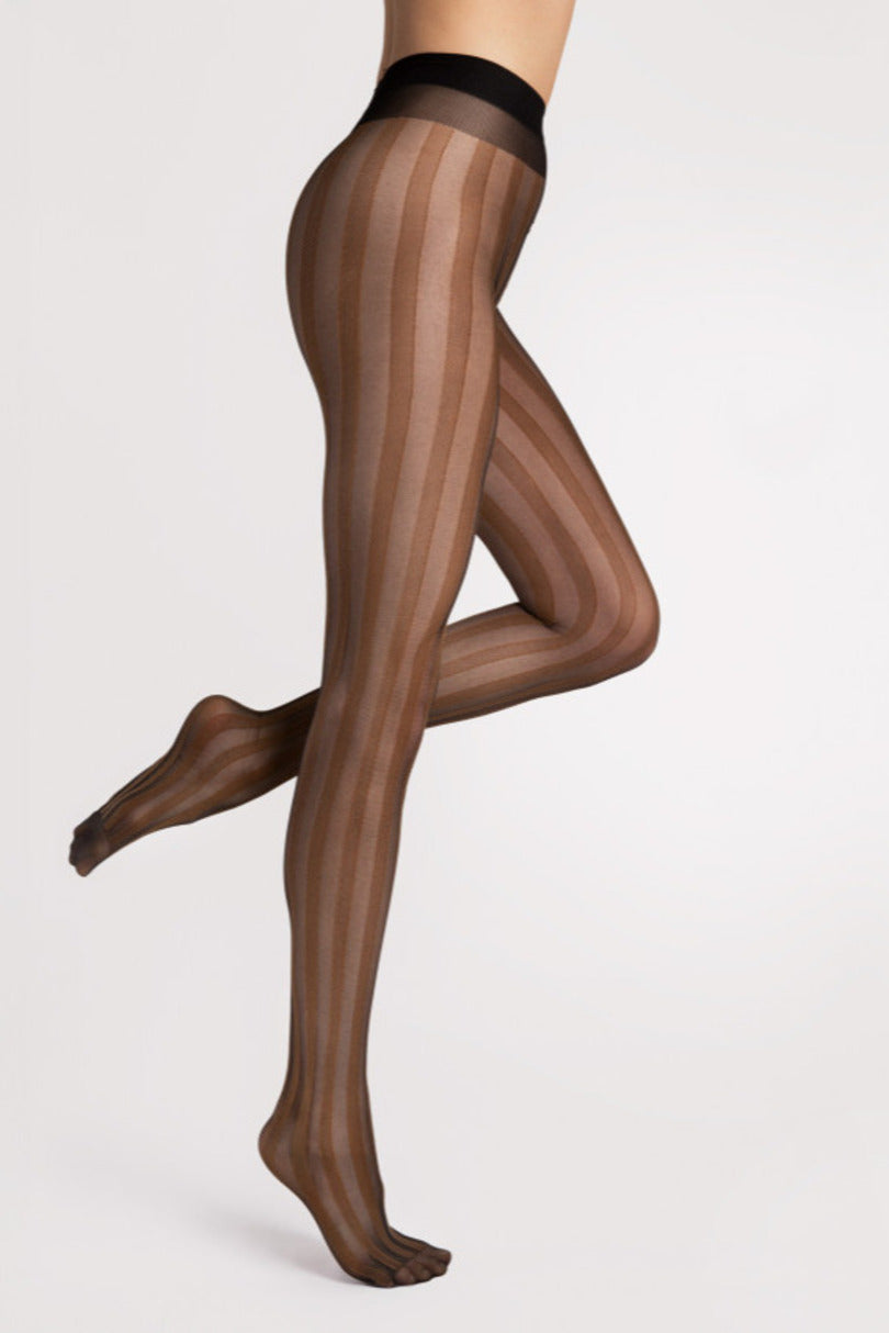 Collant a righe verticali grafiche | raya - 20 den