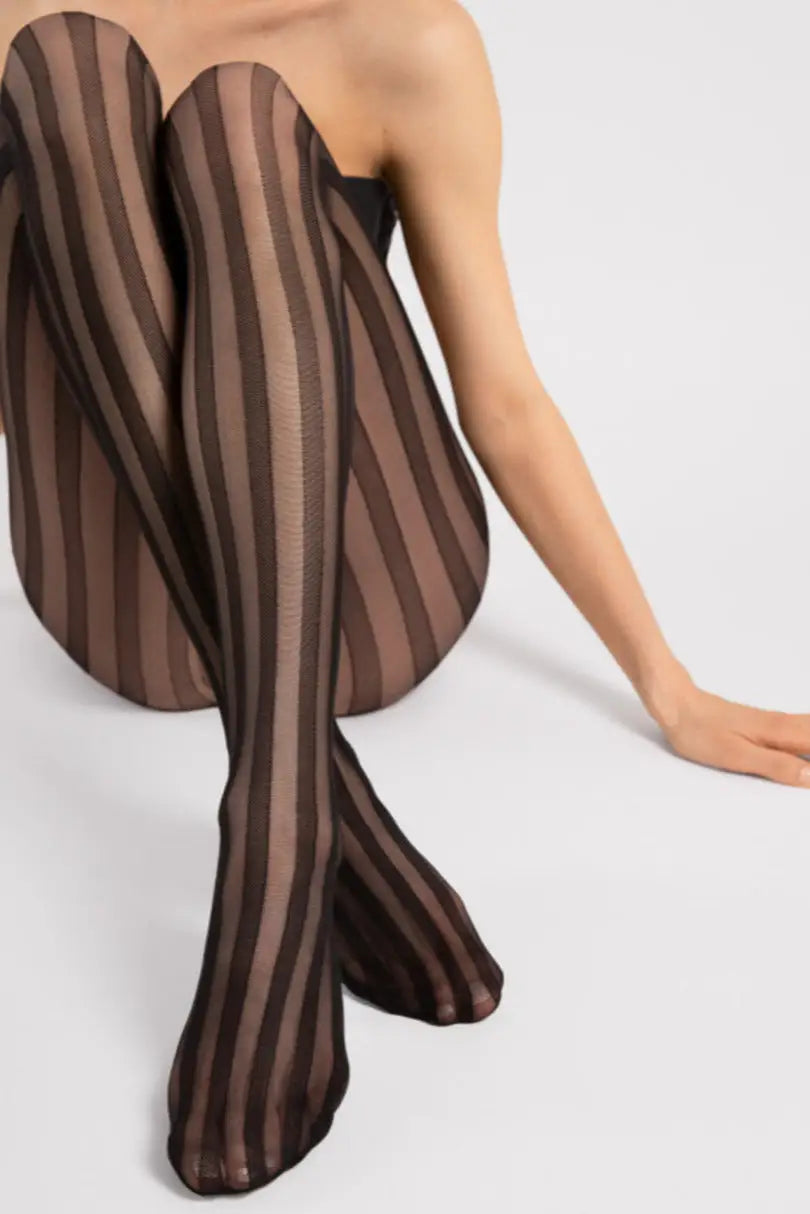 Collant a righe verticali grafiche | raya - 20 den