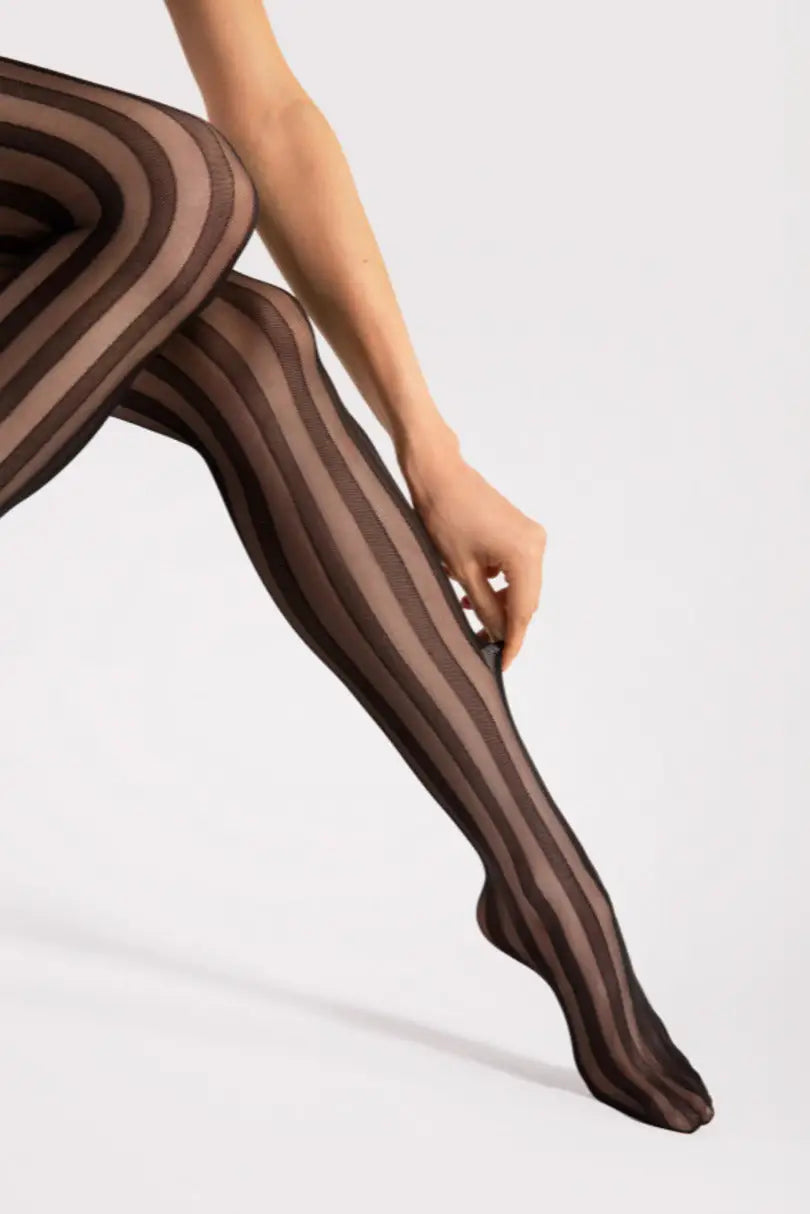 Collant a righe verticali grafiche | raya - 20 den