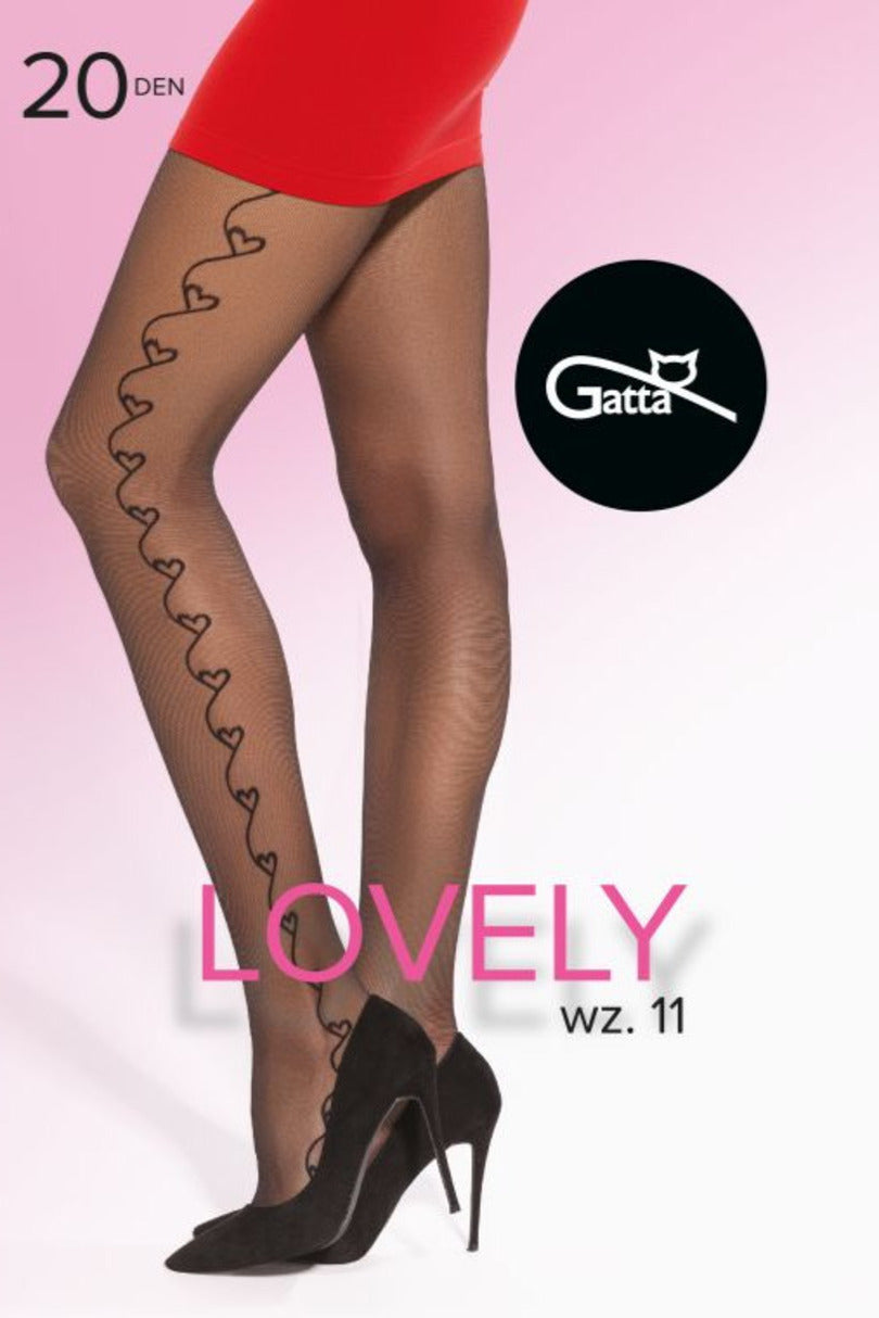 Collant velati con fantasia a cuori - 20 den - lovely 11