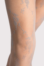 Collant velati con design floreale 20 den (rosalia)