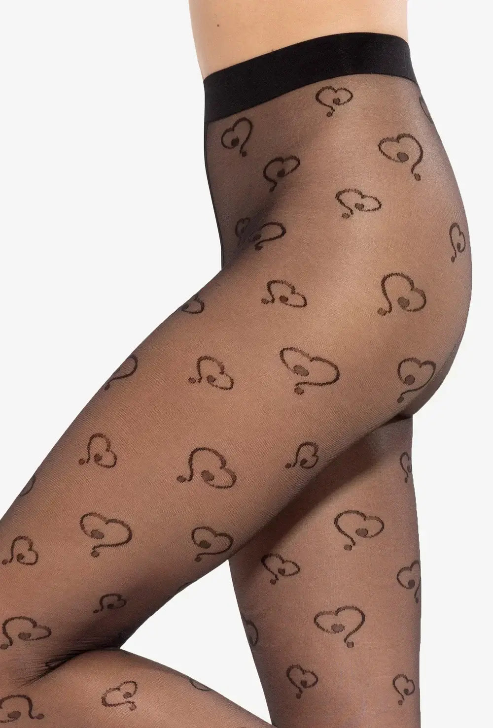 Collant velati con fantasia a cuori - 20 den - lovely 10